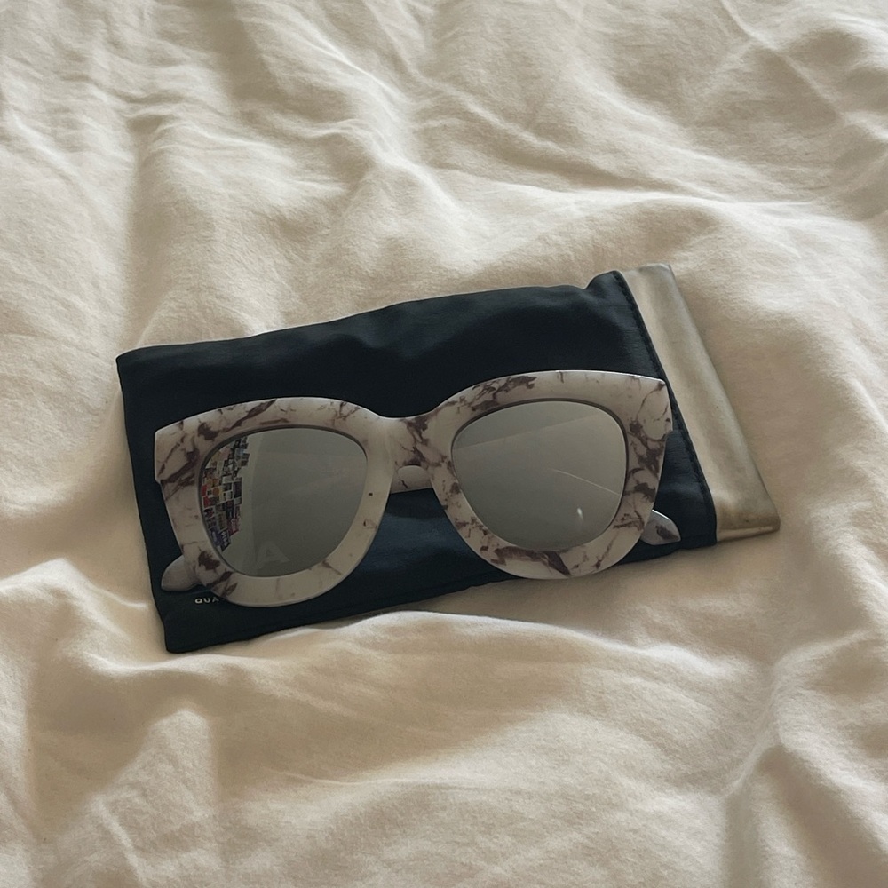 Quay Australia Sugar and Spice Ivory Marble Sunglasses